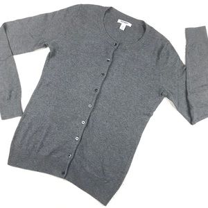 OLD NAVY Gray Knit Button Front Cotton Blend Long Sleeve Cardigan M